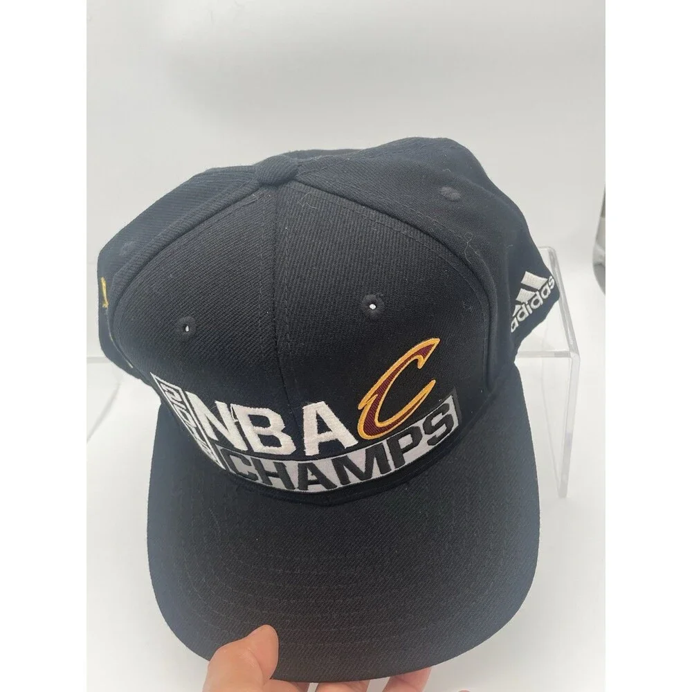 Cleveland Cavaliers Cavs Hat cap NWOT 2016 NBA CHAMPS Adidas Black Snapback H33 - Picture 7 of 9